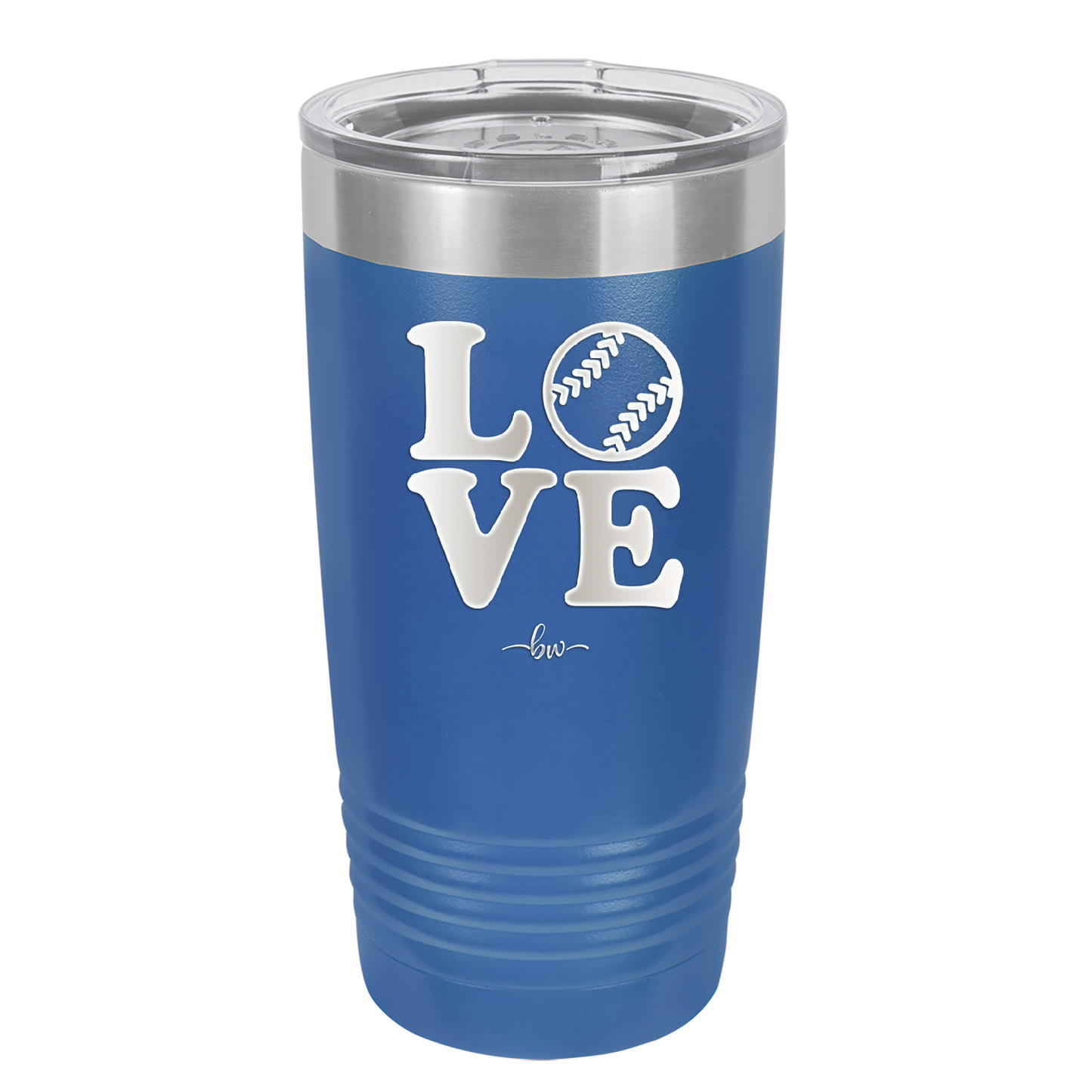LOVE with Baseball Softball - Laser Engraved Stainless Steel Drinkware - 1881 -
