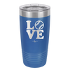 LOVE with Baseball Softball - Laser Engraved Stainless Steel Drinkware - 1881 -