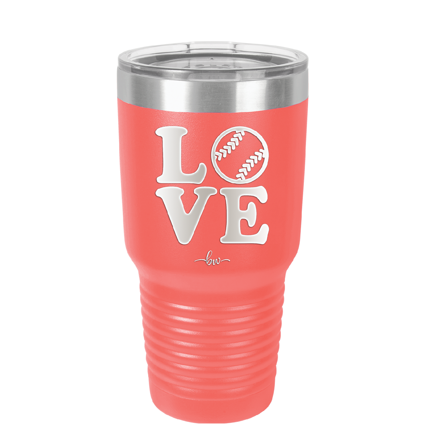 LOVE with Baseball Softball - Laser Engraved Stainless Steel Drinkware - 1881 -