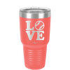 LOVE with Baseball Softball - Laser Engraved Stainless Steel Drinkware - 1881 -