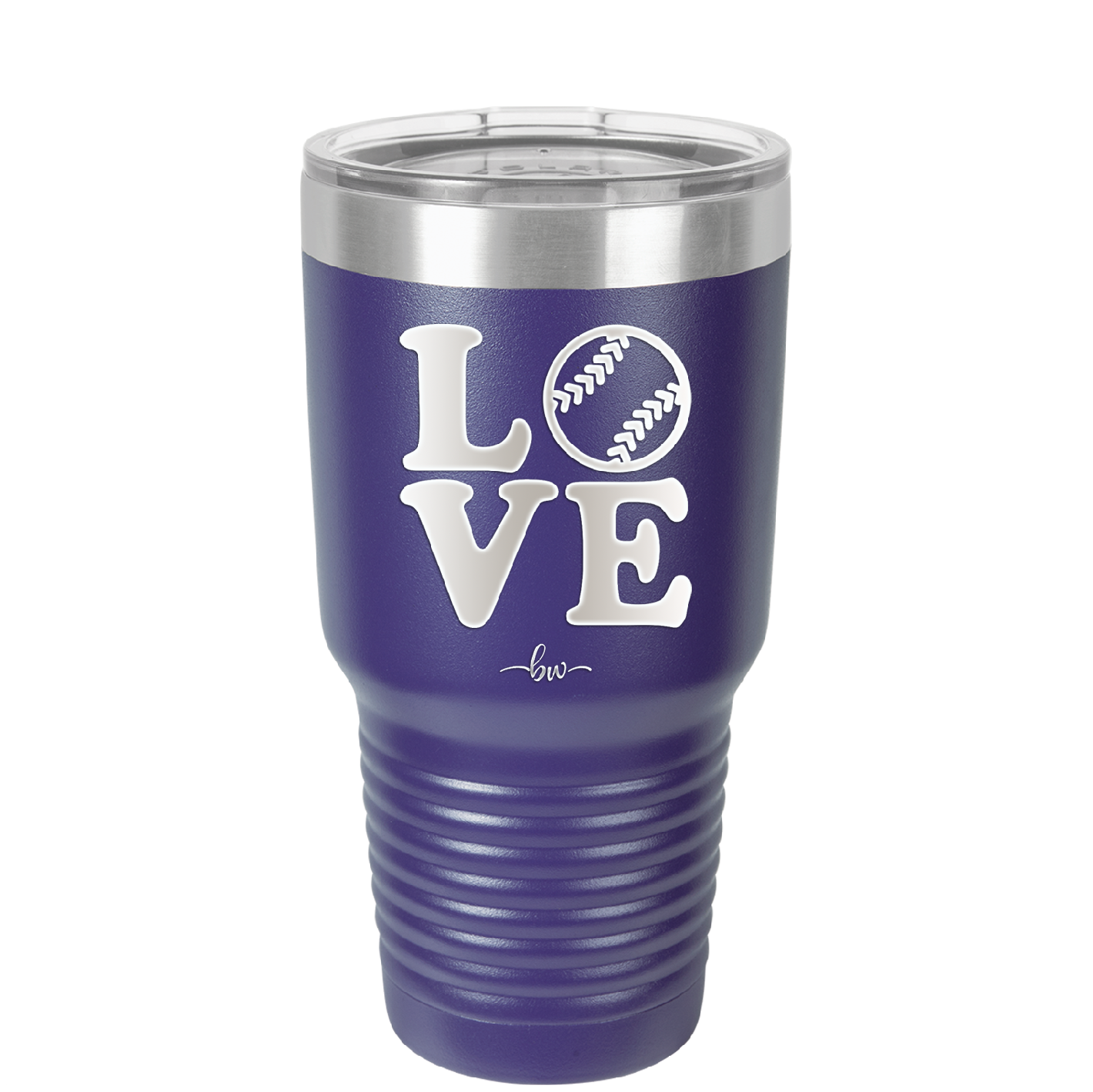 LOVE with Baseball Softball - Laser Engraved Stainless Steel Drinkware - 1881 -