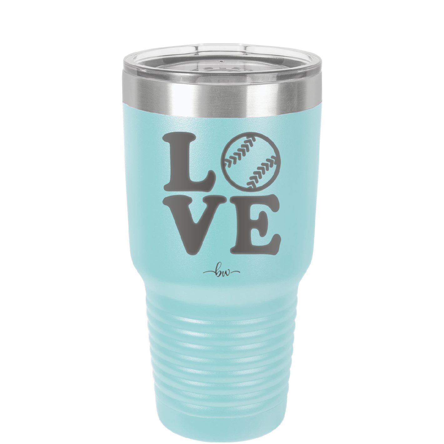 LOVE with Baseball Softball - Laser Engraved Stainless Steel Drinkware - 1881 -