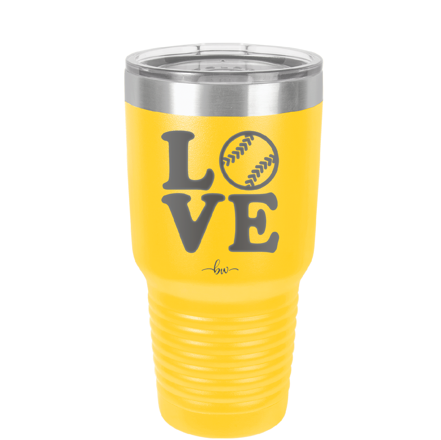 LOVE with Baseball Softball - Laser Engraved Stainless Steel Drinkware - 1881 -