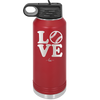 LOVE with Baseball Softball - Laser Engraved Stainless Steel Drinkware - 1881 -