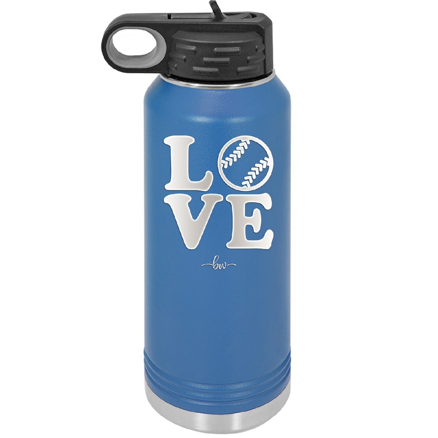 LOVE with Baseball Softball - Laser Engraved Stainless Steel Drinkware - 1881 -