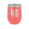 LOVE with Cheer Pompom - Laser Engraved Stainless Steel Drinkware - 1884 -