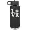 LOVE with Cheer Pompom - Laser Engraved Stainless Steel Drinkware - 1884 -