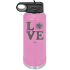 LOVE with Cheer Pompom - Laser Engraved Stainless Steel Drinkware - 1884 -