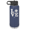 LOVE with Cheer Pompom - Laser Engraved Stainless Steel Drinkware - 1884 -