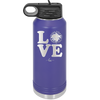 LOVE with Cheer Pompom - Laser Engraved Stainless Steel Drinkware - 1884 -