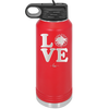 LOVE with Cheer Pompom - Laser Engraved Stainless Steel Drinkware - 1884 -