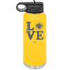 LOVE with Cheer Pompom - Laser Engraved Stainless Steel Drinkware - 1884 -