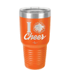 I Heart Cheer - Laser Engraved Stainless Steel Drinkware - 1885 -