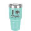 I Heart Cheer - Laser Engraved Stainless Steel Drinkware - 1885 -