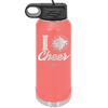 I Heart Cheer - Laser Engraved Stainless Steel Drinkware - 1885 -