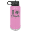 I Heart Cheer - Laser Engraved Stainless Steel Drinkware - 1885 -