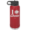 I Heart Cheer - Laser Engraved Stainless Steel Drinkware - 1885 -