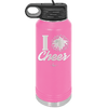 I Heart Cheer - Laser Engraved Stainless Steel Drinkware - 1885 -