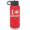 I Heart Cheer - Laser Engraved Stainless Steel Drinkware - 1885 -