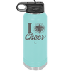 I Heart Cheer - Laser Engraved Stainless Steel Drinkware - 1885 -