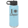 I Heart Cheer - Laser Engraved Stainless Steel Drinkware - 1885 -