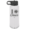 I Heart Cheer - Laser Engraved Stainless Steel Drinkware - 1885 -