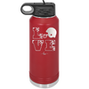 LOVE with Football and Helmet - Laser Engraved Stainless Steel Drinkware - 1889 -