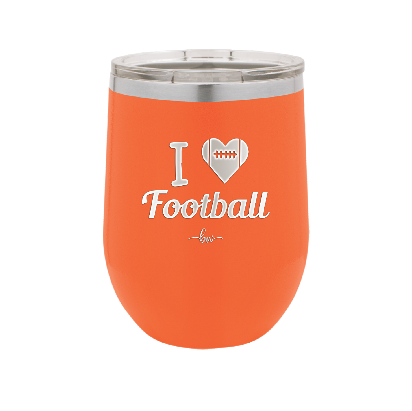 I Heart Football - Laser Engraved Stainless Steel Drinkware - 1890 -