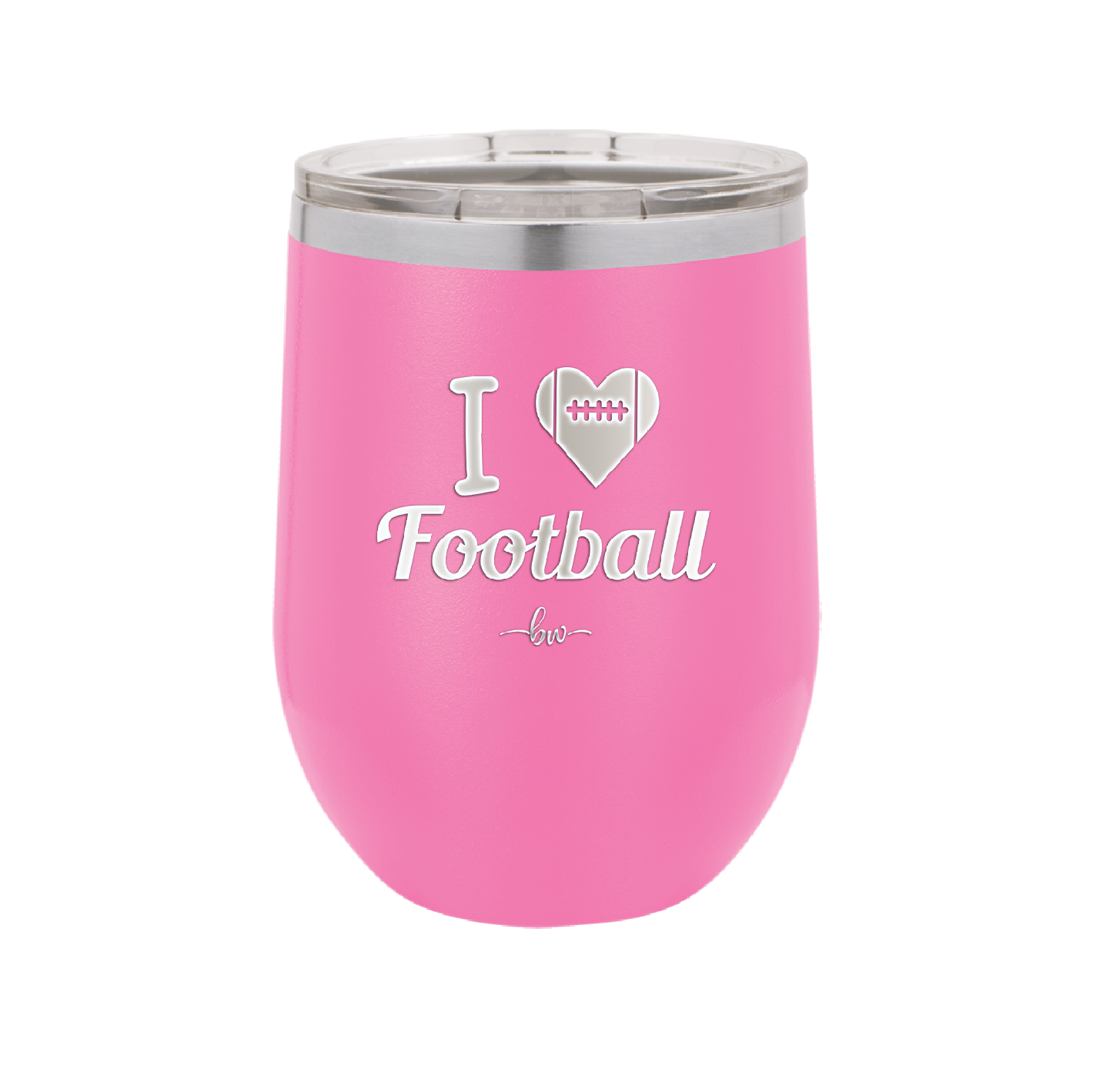 I Heart Football - Laser Engraved Stainless Steel Drinkware - 1890 -