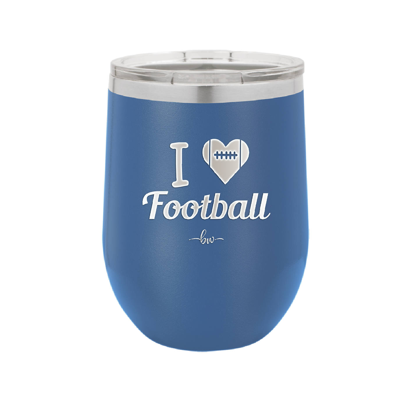 I Heart Football - Laser Engraved Stainless Steel Drinkware - 1890 -