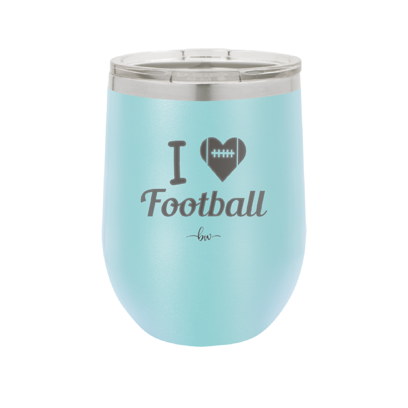 I Heart Football - Laser Engraved Stainless Steel Drinkware - 1890 -