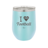 I Heart Football - Laser Engraved Stainless Steel Drinkware - 1890 -