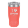 I Heart Football - Laser Engraved Stainless Steel Drinkware - 1890 -
