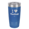 I Heart Football - Laser Engraved Stainless Steel Drinkware - 1890 -