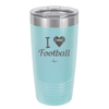 I Heart Football - Laser Engraved Stainless Steel Drinkware - 1890 -
