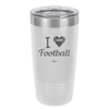I Heart Football - Laser Engraved Stainless Steel Drinkware - 1890 -