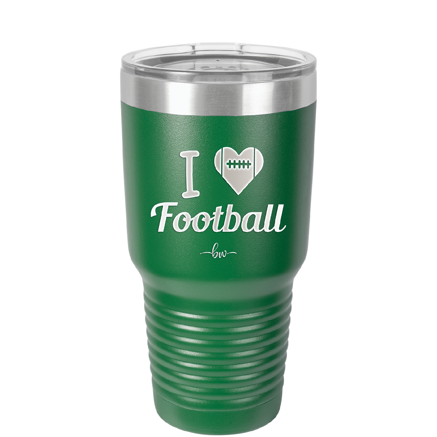 I Heart Football - Laser Engraved Stainless Steel Drinkware - 1890 -