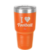 I Heart Football - Laser Engraved Stainless Steel Drinkware - 1890 -