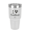 I Heart Football - Laser Engraved Stainless Steel Drinkware - 1890 -