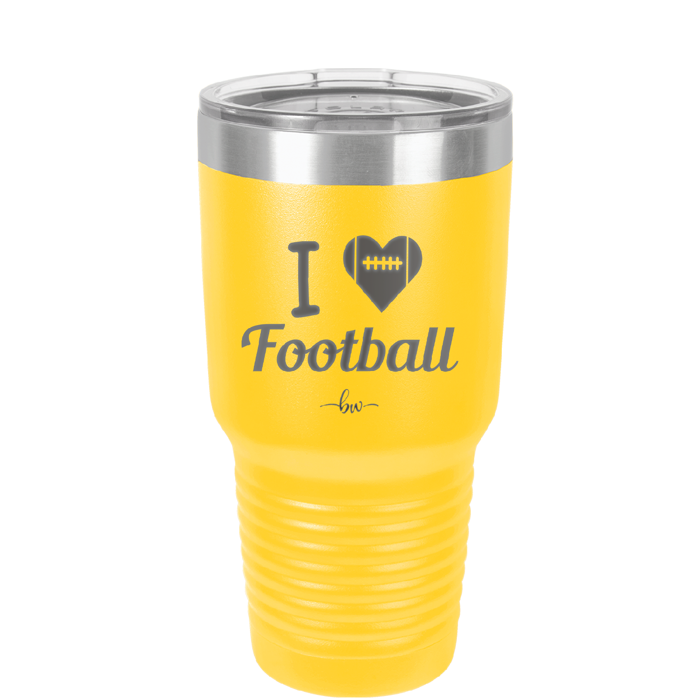 I Heart Football - Laser Engraved Stainless Steel Drinkware - 1890 -