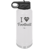 I Heart Football - Laser Engraved Stainless Steel Drinkware - 1890 -