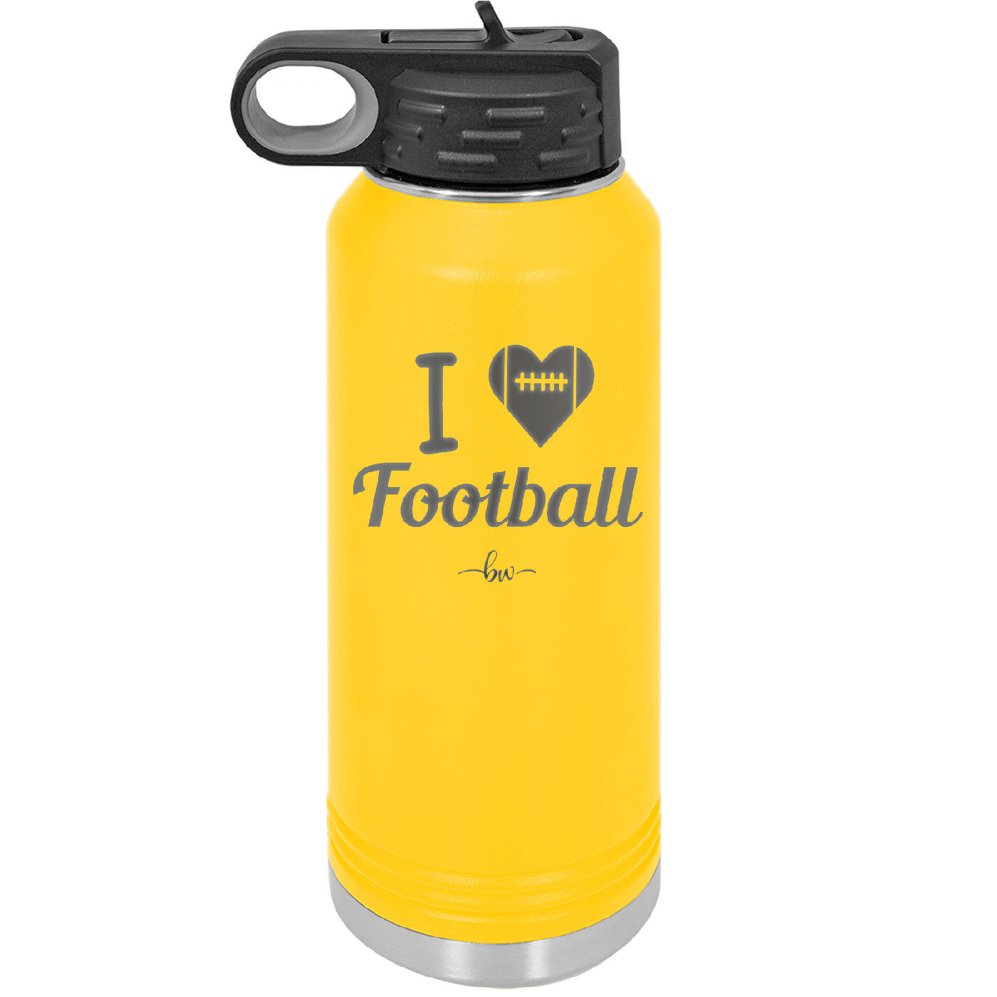 I Heart Football - Laser Engraved Stainless Steel Drinkware - 1890 -