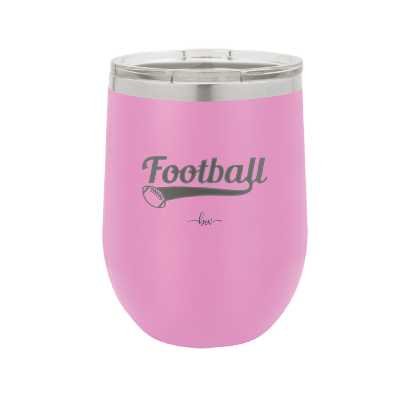 Football Text with Ball - Laser Engraved Stainless Steel Drinkware - 1891 -
