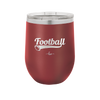 Football Text with Ball - Laser Engraved Stainless Steel Drinkware - 1891 -