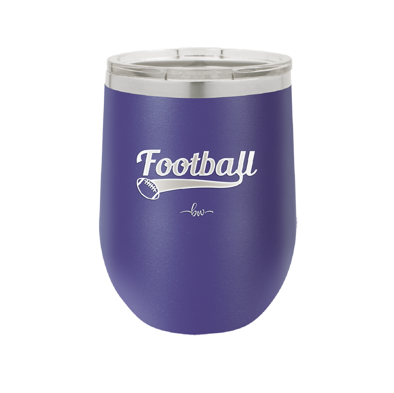 Football Text with Ball - Laser Engraved Stainless Steel Drinkware - 1891 -