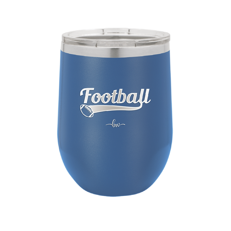 Football Text with Ball - Laser Engraved Stainless Steel Drinkware - 1891 -