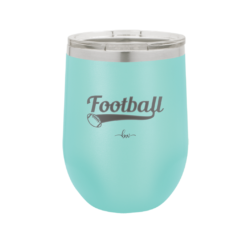 Football Text with Ball - Laser Engraved Stainless Steel Drinkware - 1891 -