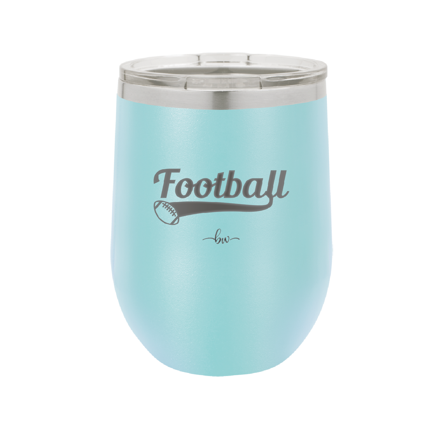 Football Text with Ball - Laser Engraved Stainless Steel Drinkware - 1891 -