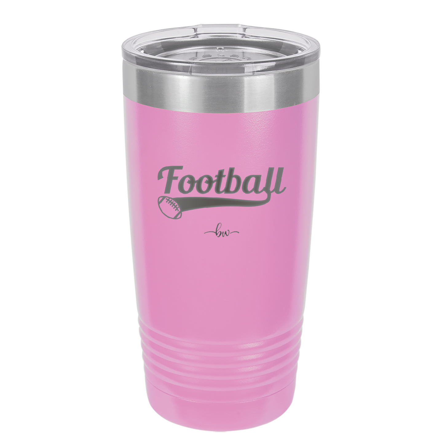 Football Text with Ball - Laser Engraved Stainless Steel Drinkware - 1891 -