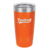 Football Text with Ball - Laser Engraved Stainless Steel Drinkware - 1891 -